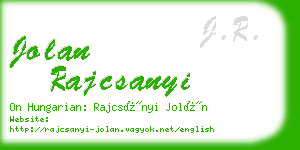 jolan rajcsanyi business card